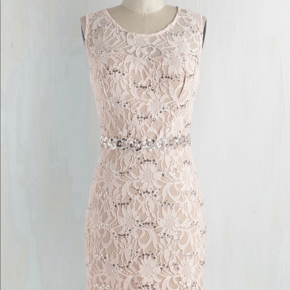 Lace and sequins cocktail dress